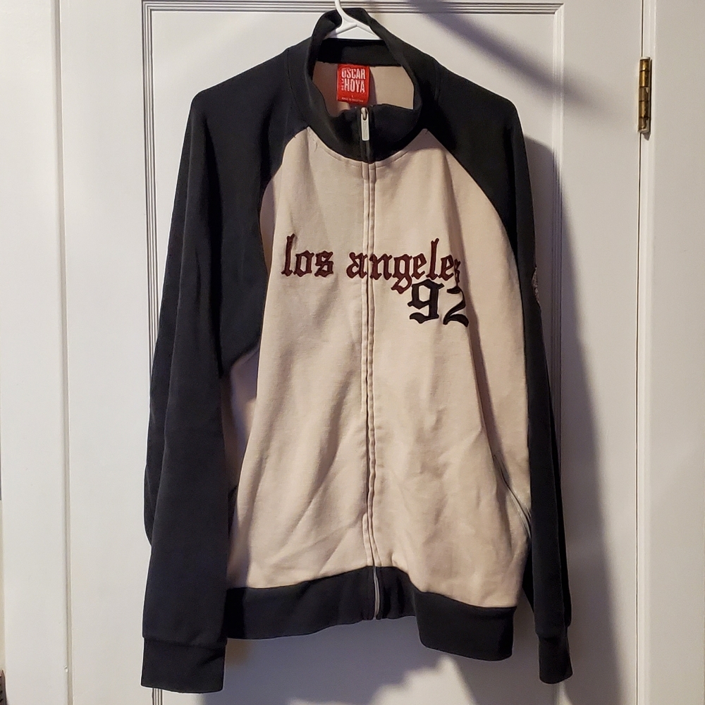 OSCAR DE LA HOYA boxing Los Angeles 92 full zip vintage hoodie LARGE 1994
